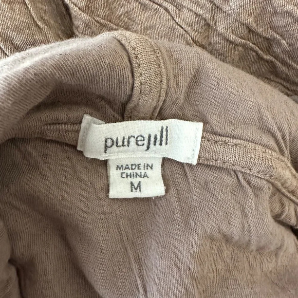 Pure Jill Camel Brown Pullover Hooded Top M - Picture 4 of 5
